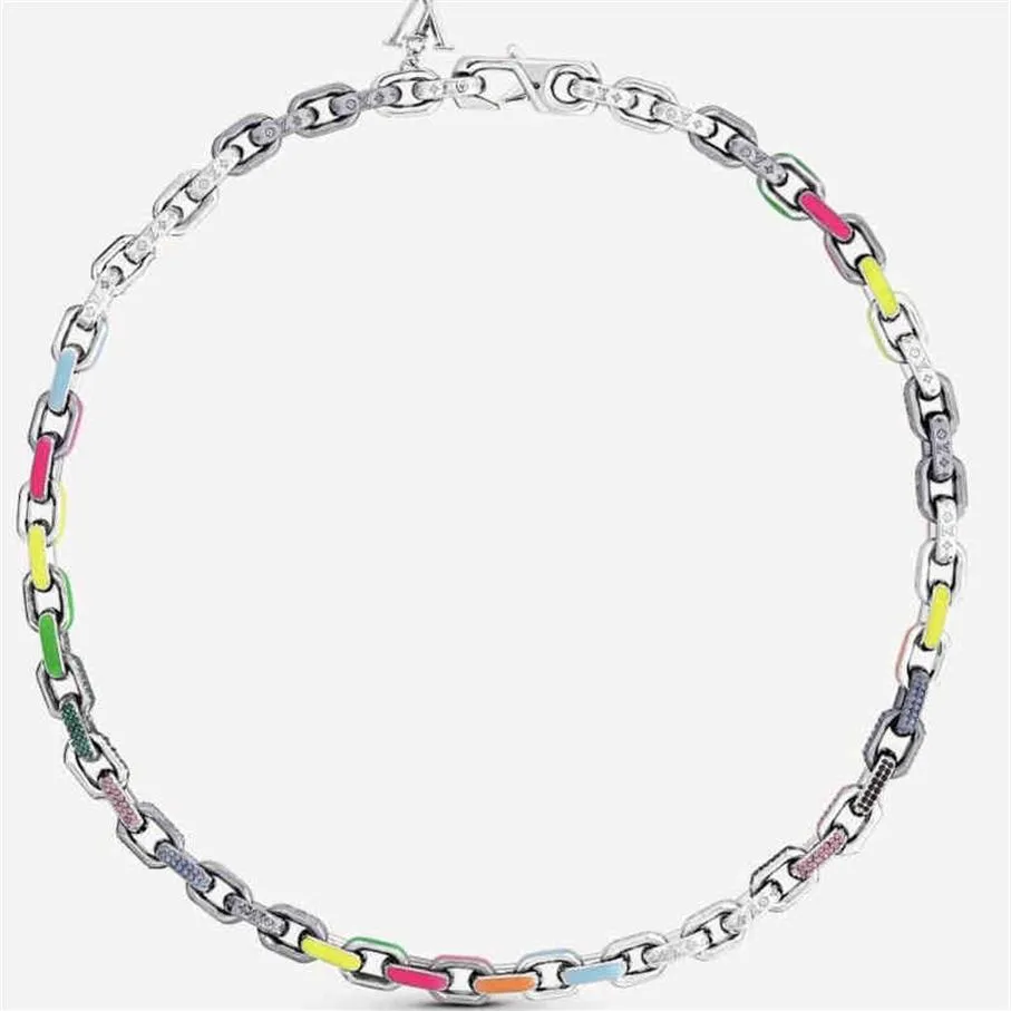 Luxury Bracelet Necklace Designer Jewelry High Quality Color Enamel Color Stainless Steel Hip Hop Chain Fashion Necklaces Men and Women223h