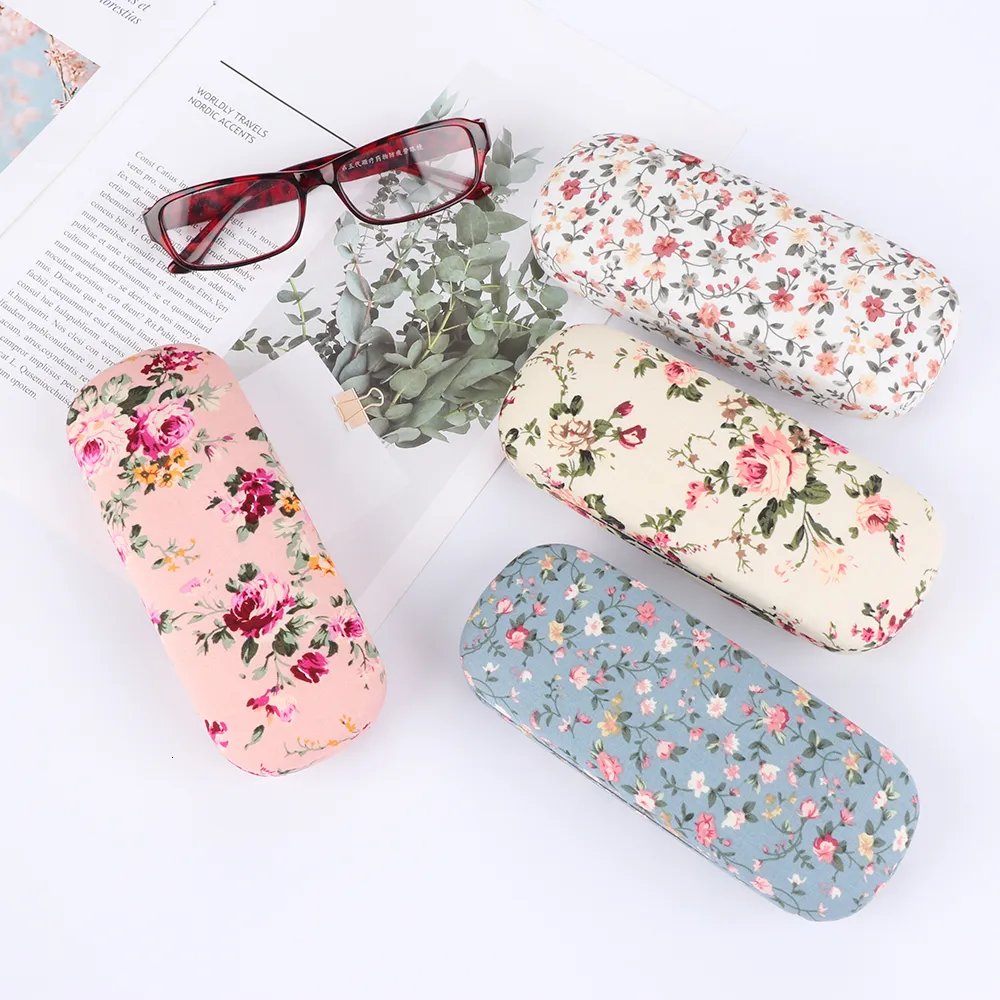 Sunglasses Cases 1PC Fashion Portable Fabrics Floral Glasses Reading Box Bags Spectacle Hard Eyewear Protector 221119