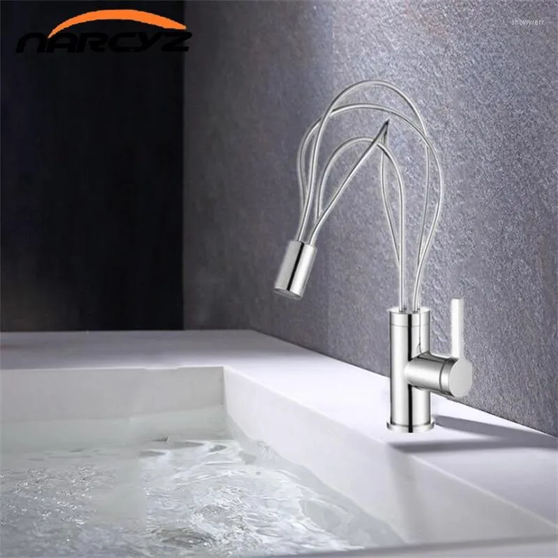 Kitchen Faucets Basin Faucet Chrome With Lighted Brass 360 Degree Turn Multi-function Wash Above Counter And Cold EY-A143