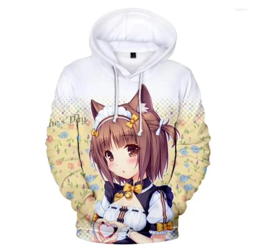 Hoodies masculinos Anime Nekopara Games 3D Harajuku Cartoon Capuz Sweatshirts Boy Girls Casual Capuz Pullovers Roupas infantis