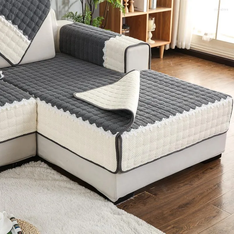 Крышка стулья для клетчатого дивана полотенце сплошное цвет без скольжения мягкий диван-крышка для покрытия для гостиной