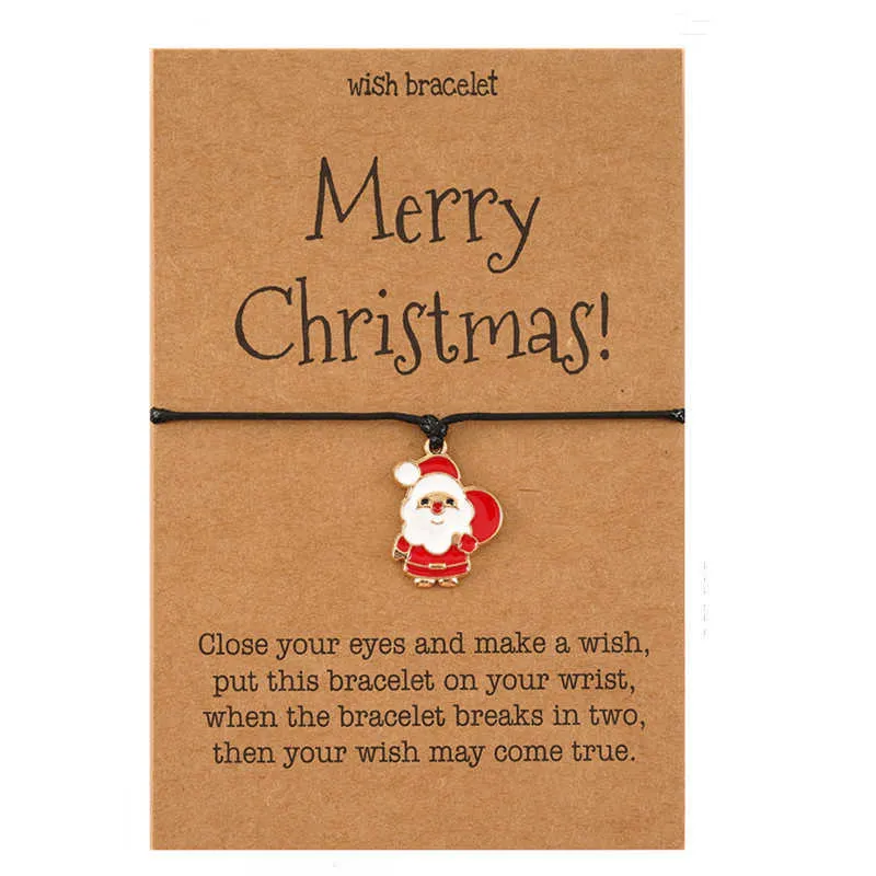 Bracelet de carte à main à la main Père Noël en alliage Bracelet à main