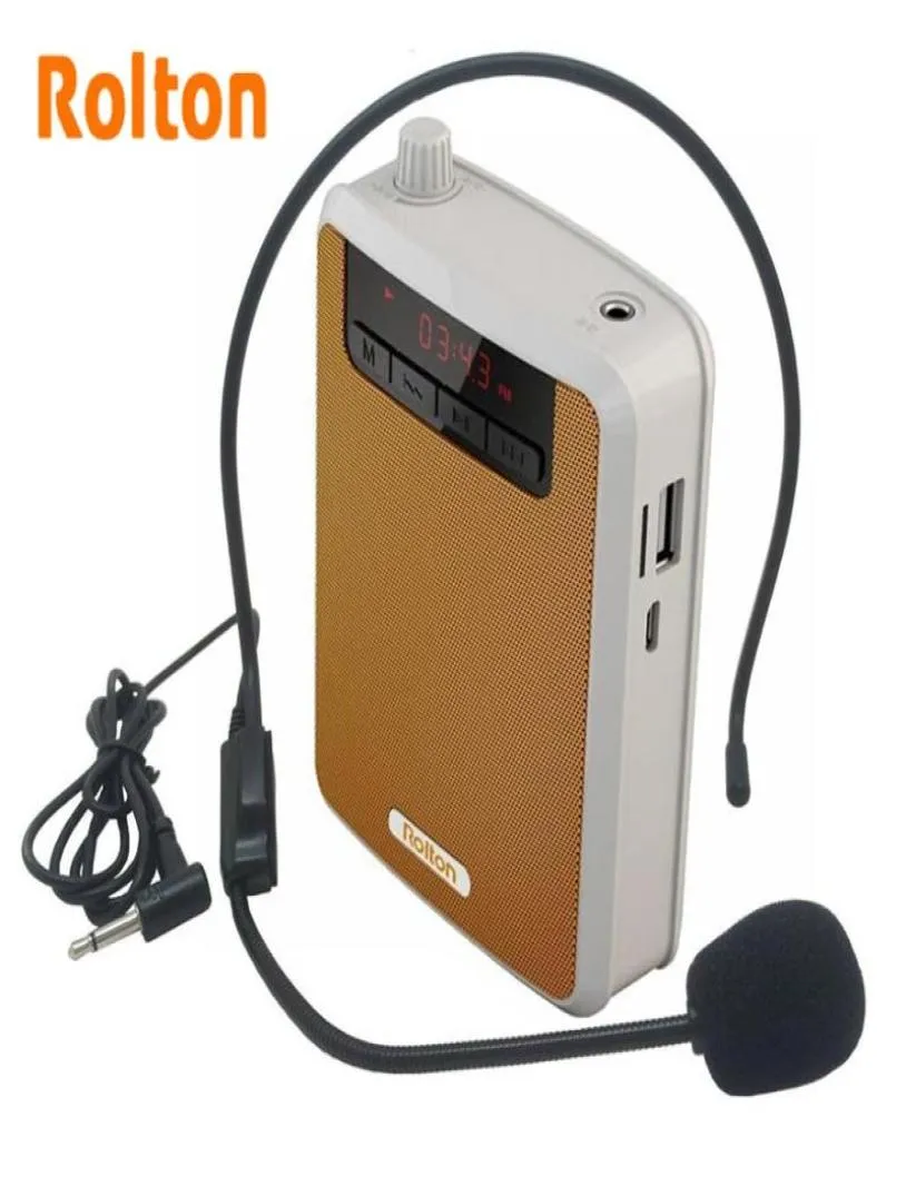 Microphones Rolton K300 Loudspeaker Microphone Voice Megaphone Speaker For Teaching Tour Guide s Promotion Column