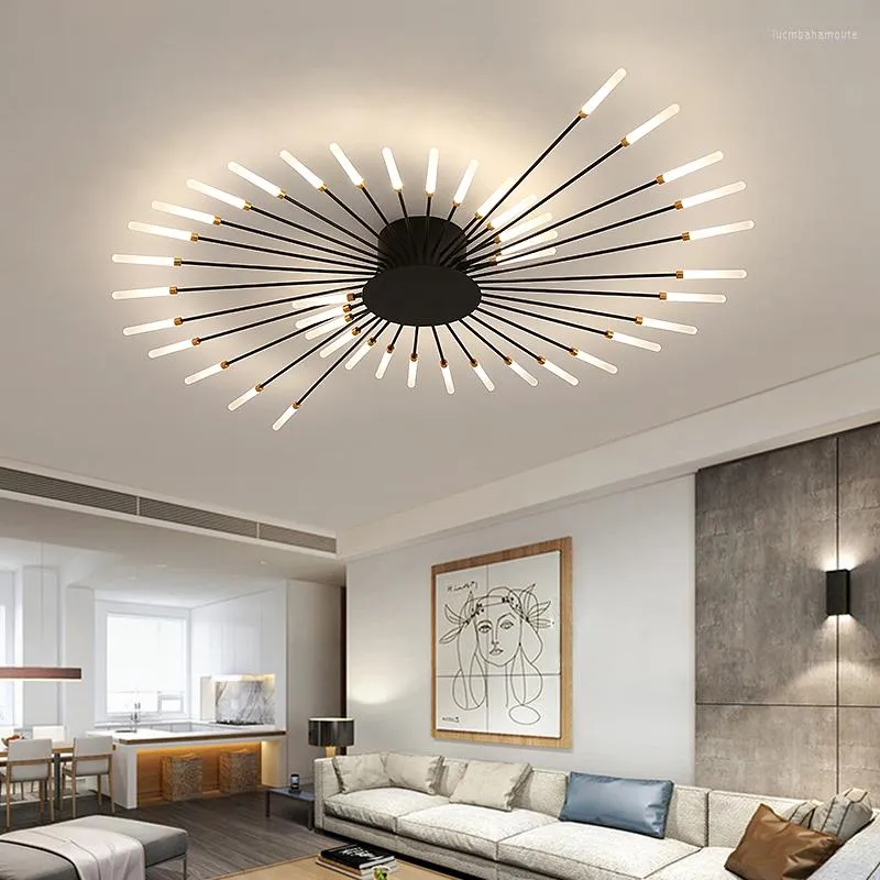 Lampadari FKL Lampada da soffitto moderna per soggiorno nordico 2022 Fuochi d'artificio creativi per la casa Studio Camera da letto LED rotondo