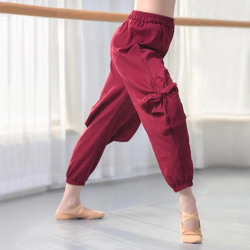 Scenkläder balett tights moderna danskläder Lossa bredbensbyxor stora gren klassisk etnisk stil övning yoga