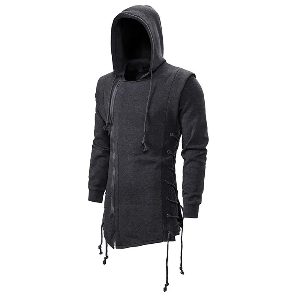 Sweats à capuche pour hommes automne décontracté solide à manches longues à capuche coupe ajustée foncé à capuche veste ample manteaux 221119