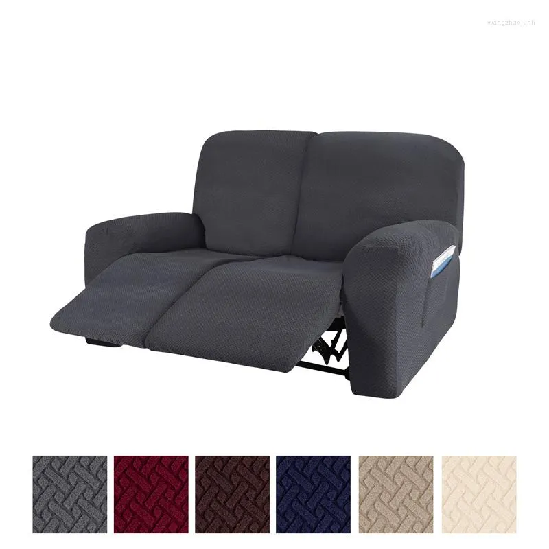 Stoelhoezen 6 stks/set 2-zits Jacquard All-Inclusive Recliner Cover Spandex Stretch Fauteuil Lazy Relax Bank voor woonkamer