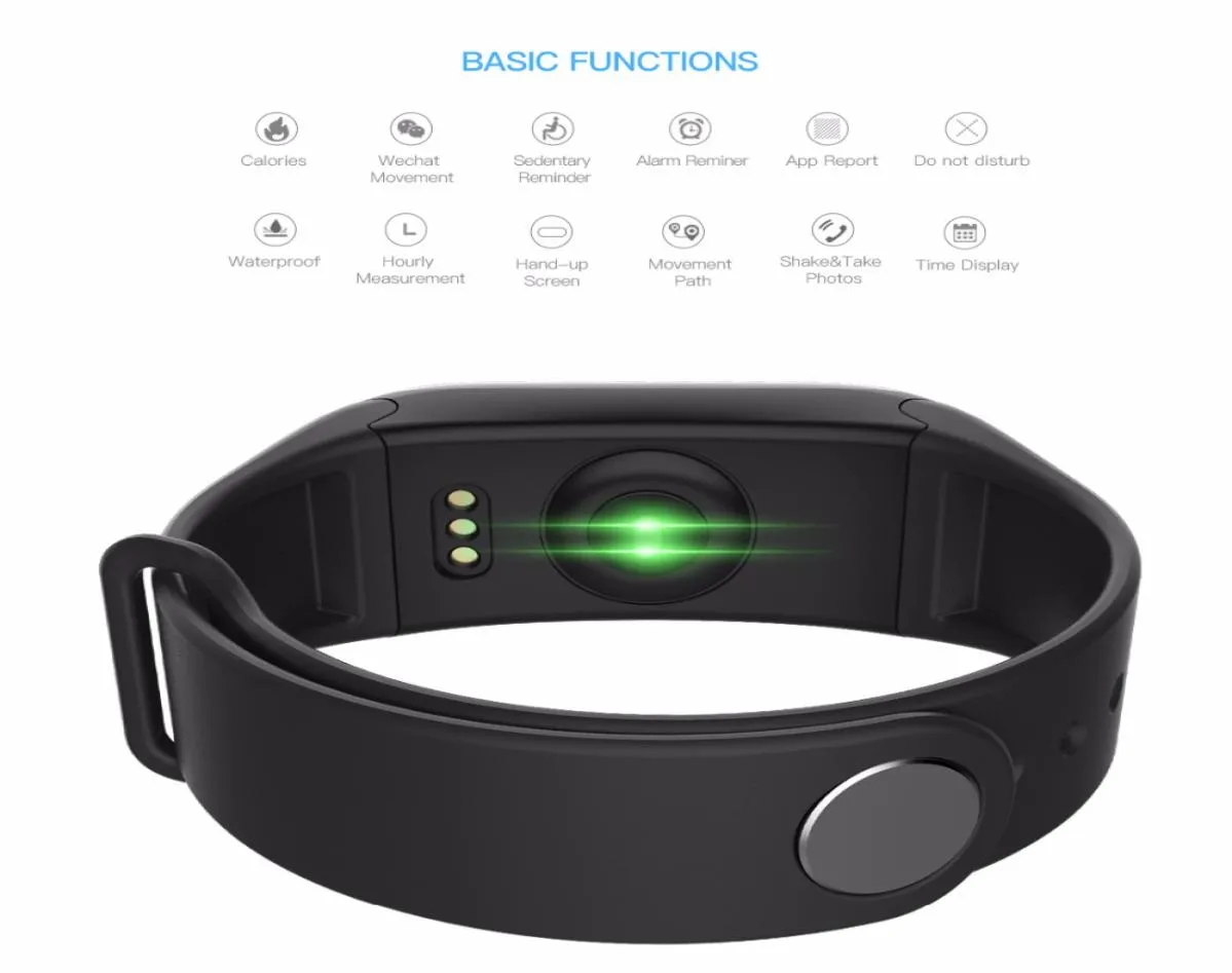 F1S Smart Bracelet Blood Druk bloed Oxygenmonitor Smart Watch Hartslag Fitness Tracker Passometer Smart polshorloge voor Andr
