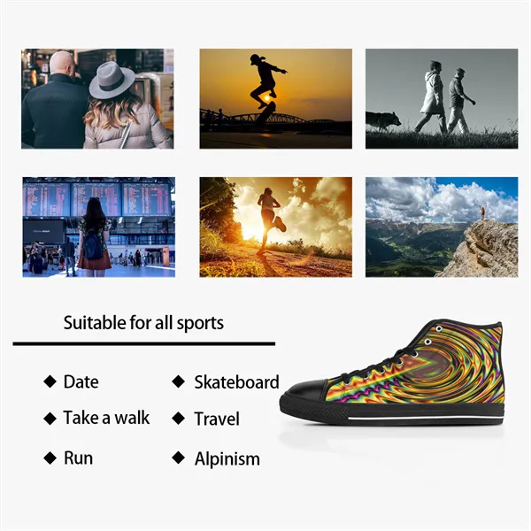Männer Stitch Schuhe Kundenspezifische Turnschuhe Leinwand Frauen Mode Schwarz Weiß Mid Cut Atmungsaktive Wanderschuhe Jogging Color160