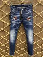 2021 New Arrivals D2 Mens Luxury Designer Denim Jeans Holes Trousers Dsquare Biker Pants Men