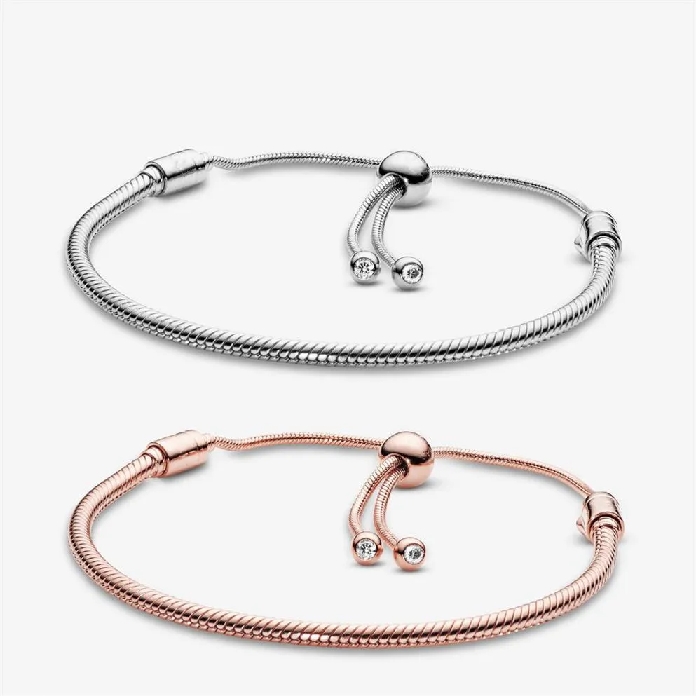 925 Sterling Silver Bracelets For Women Jewelry DIY Fit Pandora Charm Snake Chain Slider Charms Bracelet Design Fashion Classic Lady Gi196n