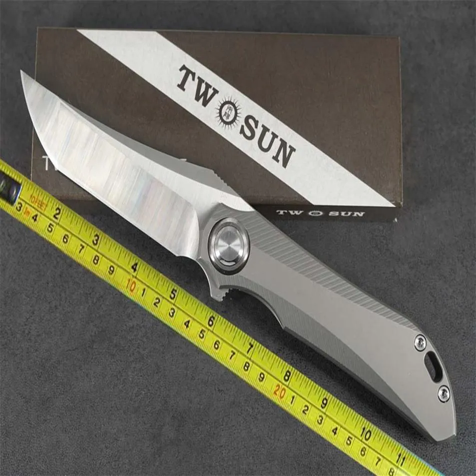 Knives Folding Fast Titanium Sabertooth M390 TS196 Open TwoSun Knife Flipper New Wrtpi319r