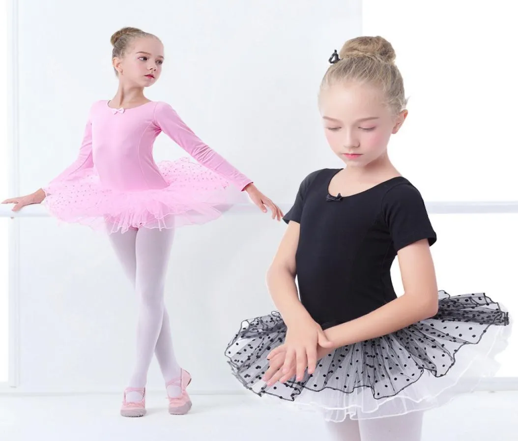 Girls Ballet Tutu Dress Kids Gymnastics TULLE JIRTED TIOTESTES PINK Black Swan Lake Ballet Costumes avec Dot Tutus S 220609