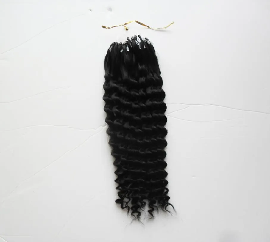 Micro Micro Micro Nenhum Remy Nano Ring Links Human Curly Hair Extensions 10quot26quot 10Gs 100G4444366