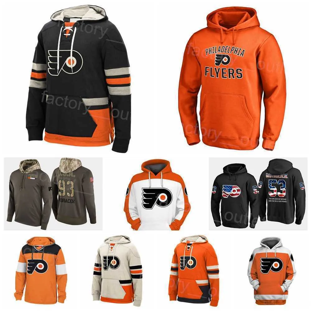 Philadelphia Hokey Flyers 6 Travis Sanheim Hoody Jersey Ceketler 23 Oskar Lindblom Hoodies 77 Tony DeAngelo kapüşonlu kesici Gauthier'Nhl'Shirt