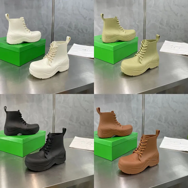 2023 designer de cor sólida bind botas de chuva mulheres moda material de borracha eco-amigável onda linha de fundo botas portáteis wearproof sapatos de plataforma de salto alto tamanhos 35-40