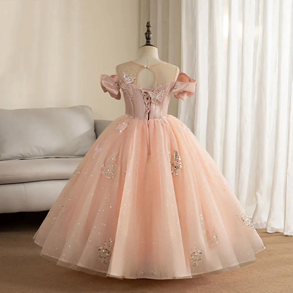 ross dress for less round lake beach Butterfly Princess A-line White Tulle Long Formal Dress – Dressesforparty