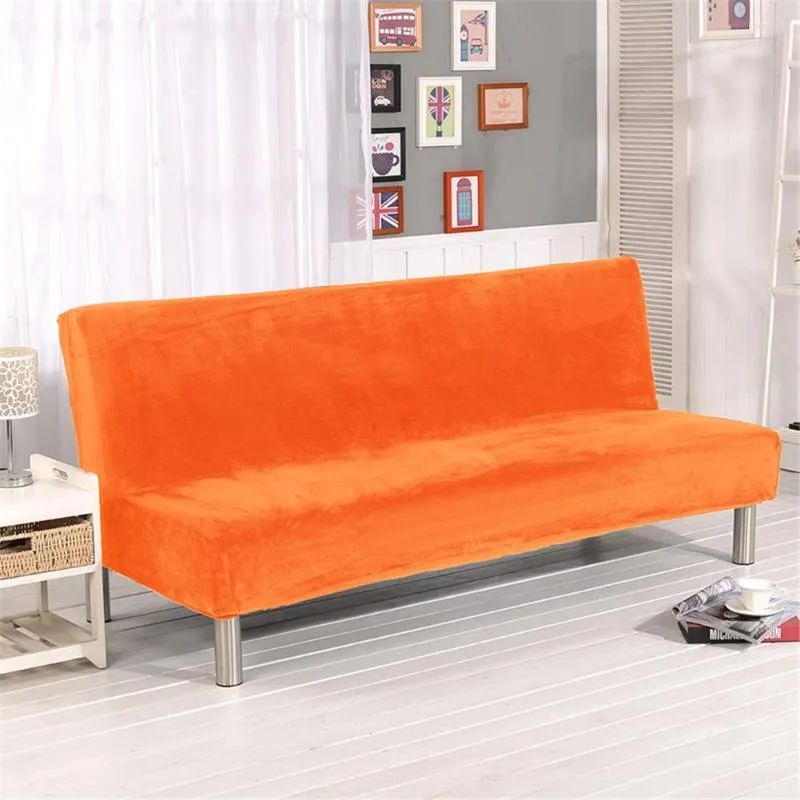 Housses de chaise en peluche sans bras, housse de futon élastique, plus épaisse, siège pliant d'hiver, protection de canapé, décoration de la maison