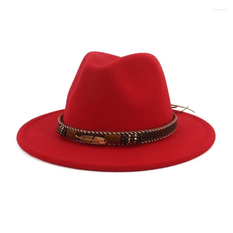 Berets 2022 Woolen unisex filt hatt Panama jazz fedoras hattar bowler vintage cap formell parti och scen topp för kvinnor män hf39