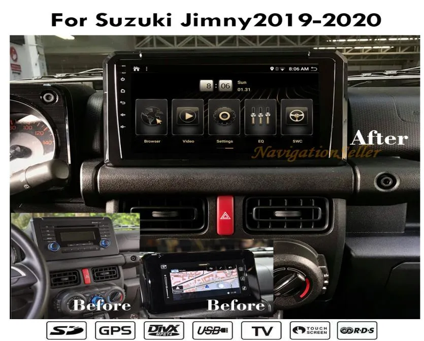 Android100 RAM 4G ROM 64G CAR DVD Player för Suzuki Jimny 20192020 Navigation Multimedia Stereo Radio Audio Upgrade to 101Ich 1423701
