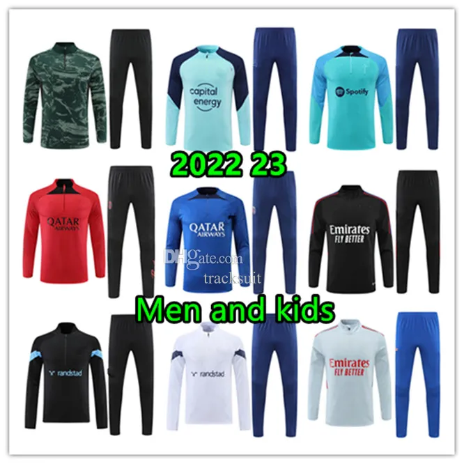 2022 23 남자와 아이 축구 tracksuit MessiS 저지 축구 chandal futbol survetement 발 maillot 레트로 플레이어 버전