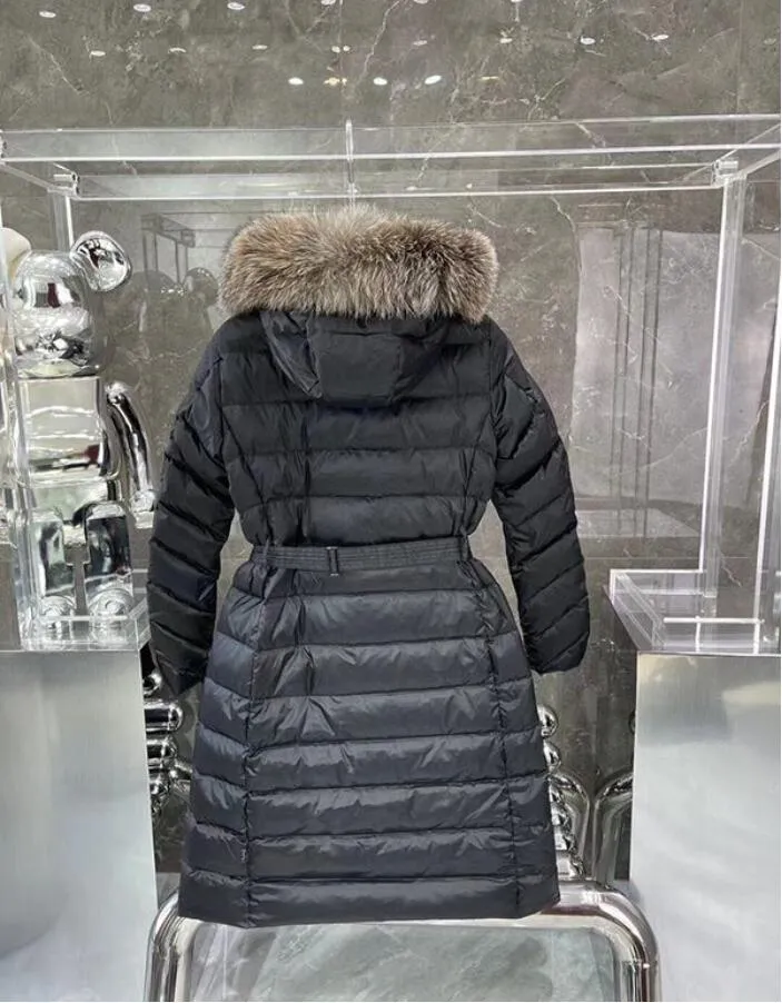 Womens Down Parka Top Copy Hoodie With Big Raccoon Fur Zipper