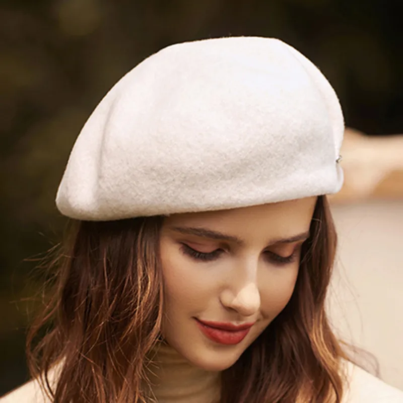 Moda berretti di lana cappelli da donna autunno e inverno cappello da pittore retrò grande testa intorno a una varietà di cappello caldo
