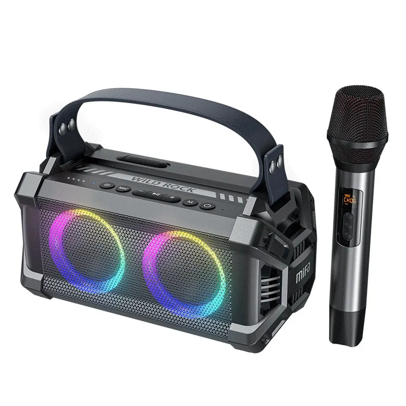 Altoparlanti portatili mifa WildRock Karaoke Party Speaker con microfono wireless Bluetooth 5.0 60W Suono potente 13H 221119