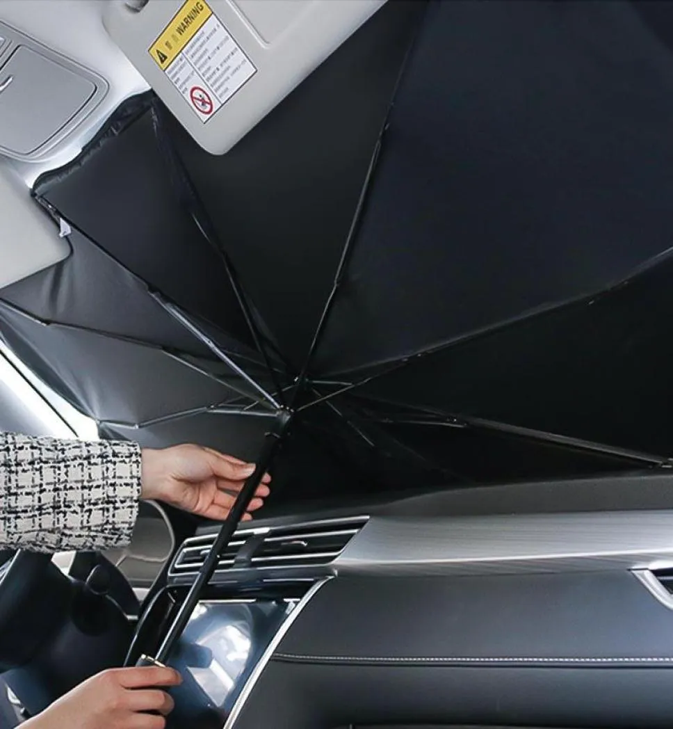 Parapluies automobiles Sun Sun Protector Parasol Auto Fenêtre avant  Sunshade Couvre des accessoires de pare-brise intérieure de stockage  pratique 2023 À partir de gtwc, 23,36 €
