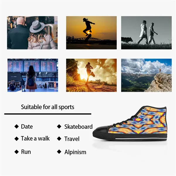 Männer Stitch Schuhe Kundenspezifische Turnschuhe Leinwand Frauen Mode Schwarz Weiß Mid Cut Atmungsaktive Wanderschuhe Jogging Color165