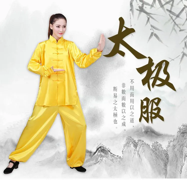 Etniska kl￤der unisex traditionell kinesisk l￥ng￤rmad wushu taichi kungfu uniform tai chi uniformer tr￤ning
