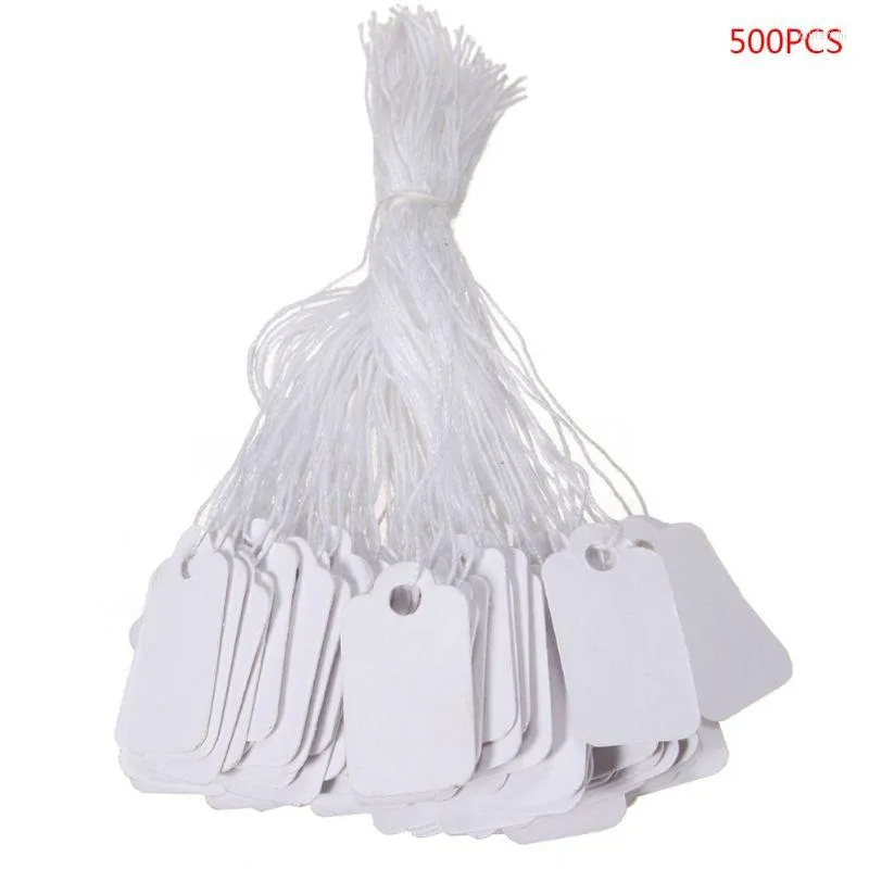 Jewelry Pouches 500x Price Tags With String Attached Marking Display Clothing Label Paper Labels Dropship