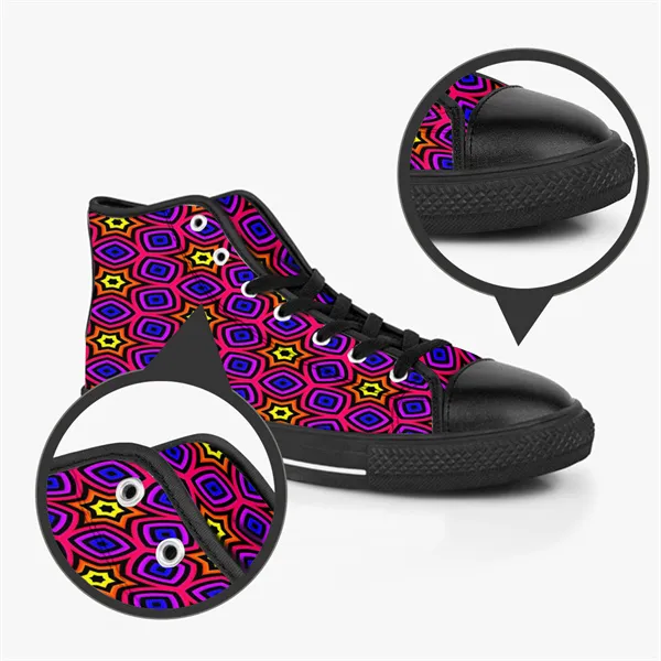 Hommes point chaussures baskets personnalisées toile femmes mode noir blanc mi coupe respirant marche Jogging Color174