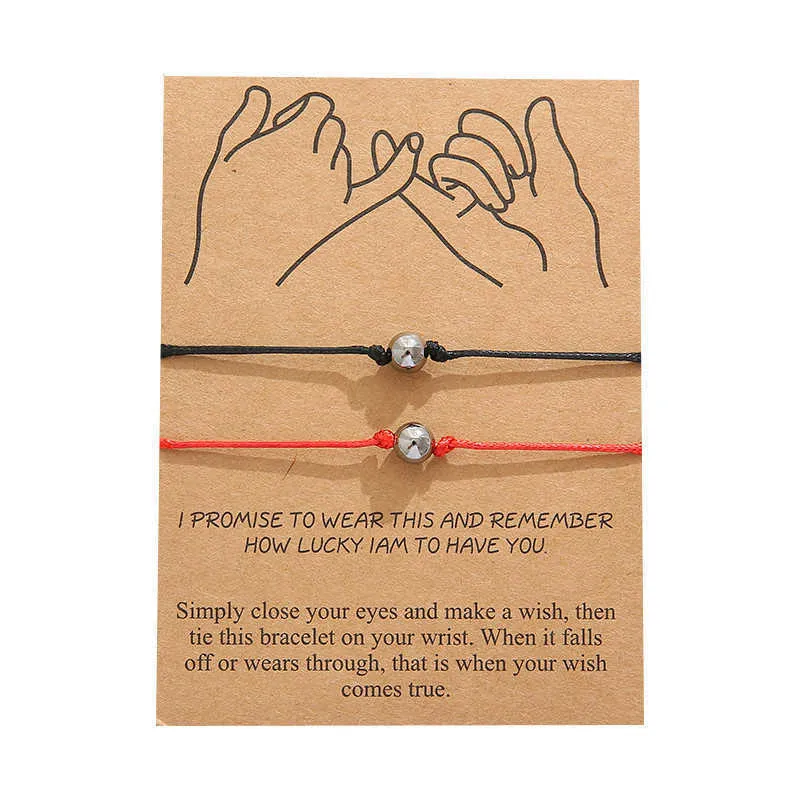 Bracelet de carte simple perle rond