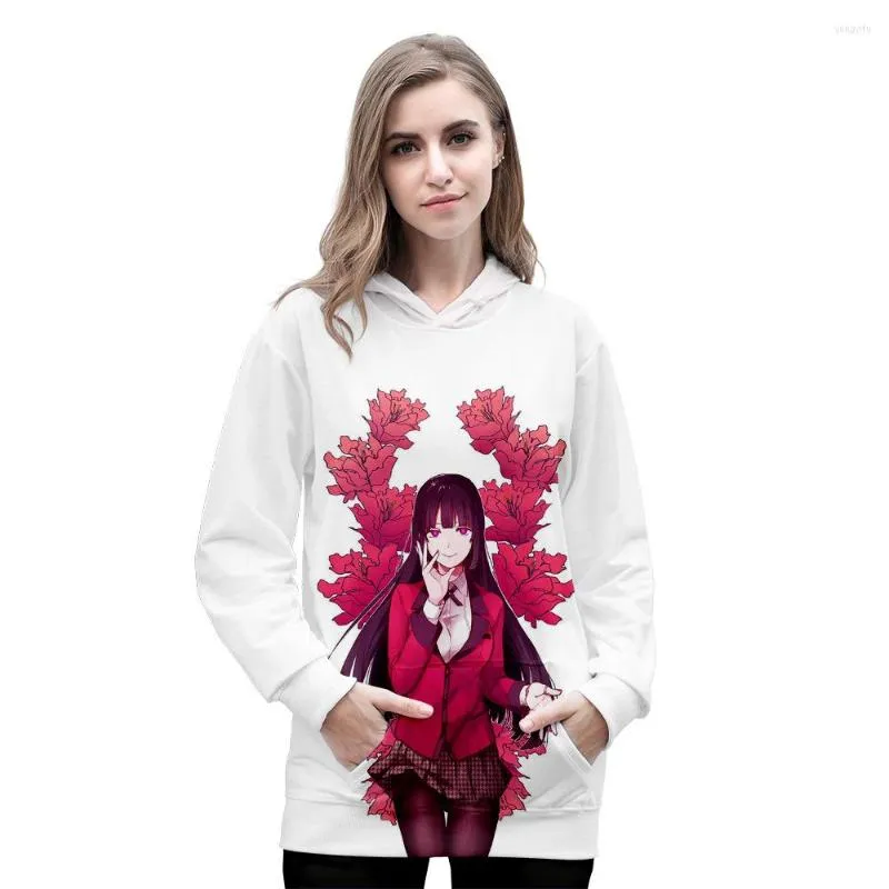 Herrtröjor kakegurui cosplay män/kvinnor hoodie anime tröja man/damer yumeko jabami harajuku streetwear kläder figur utskrift tryck