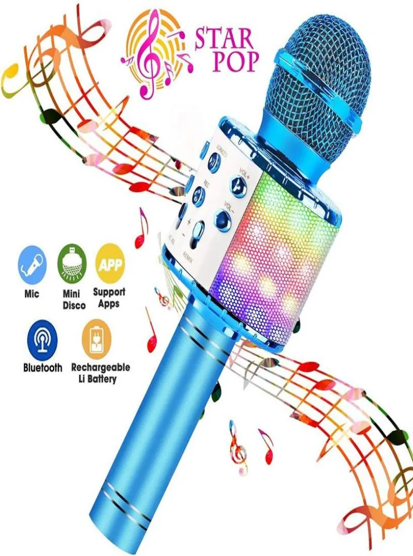 Arrival WS858L LED Wireless Portable Home Bluetooth Microphone Speaker Integrated Small Size Handheld MIC Karaoke Singing Micropho