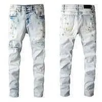 2021 Top Quality Amiry New Mens Luxury Designer Denim Jeans Holes Trousers Biker Pants #685