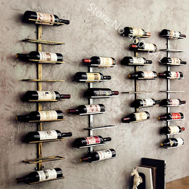 Bar Decor Rustic Wood Wall Mount Wine Rack Holds Bottles (18