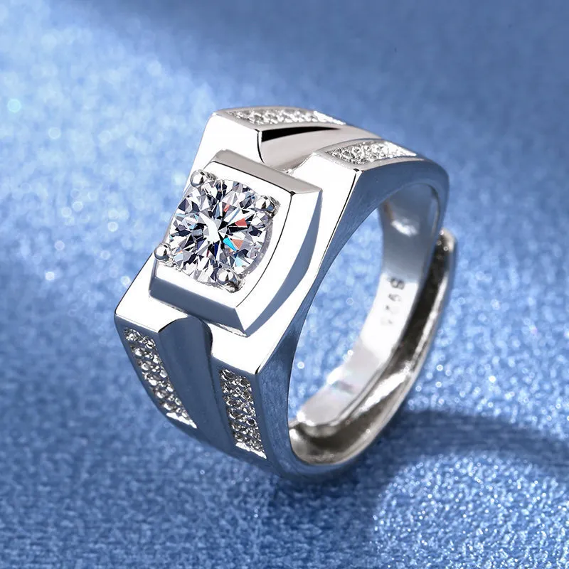 Zirkoon zakelijke retro bandringen imitatie diamanten ring Meisje klassieke mannen Titanium staal ontwerper voor vrouwen luxe geschenken vrouw meisje sieraden