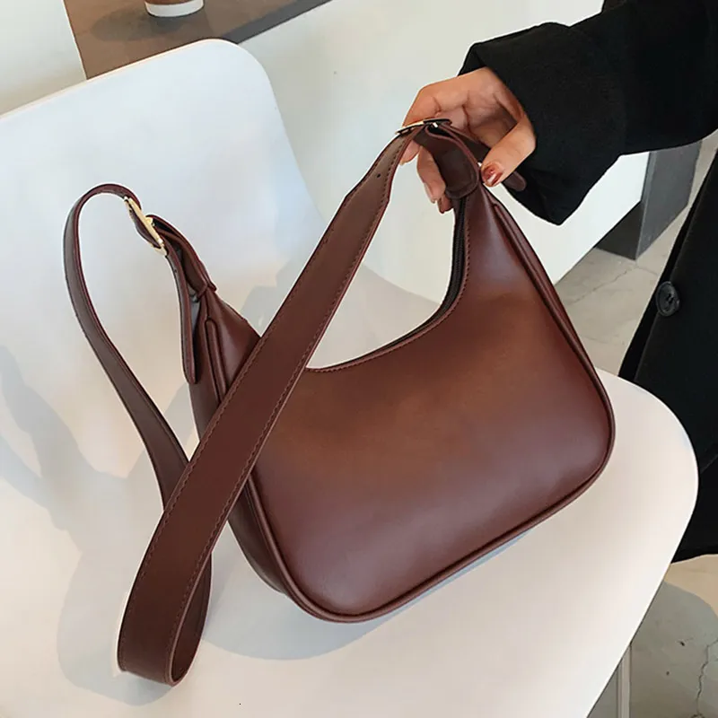 Sacs de soirée HOCODO mode épaule pour femmes décontracté bandoulière en cuir Pu couleur unie sacs à main simples S sac 221119