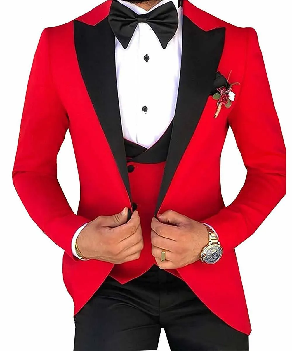 Мужские костюмы Blazers Custom Made Terno Slim Groom Tuxedos Свадебный костюм Masculino Jacketpantvest SS 3 штуки для 221121