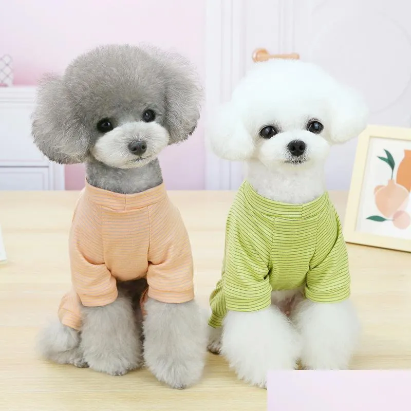 Dog Apparel Stripes Pets Puppy Coat Jacket Outfit Summer 4 Legs Dog Apparel Supplies Drop Delivery Home Garden Pet Dhobc