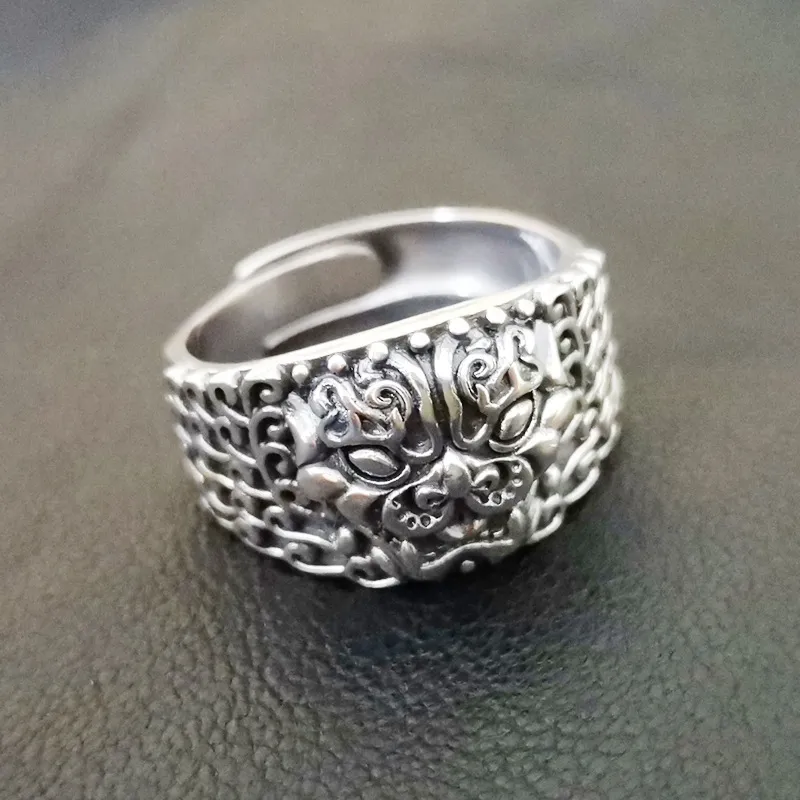 Anéis de banda de riqueza gulosa de prata antiga imitação de anel de diamante menina clássico homens designer de aço de titânio para mulheres presentes de luxo mulher menina jóias