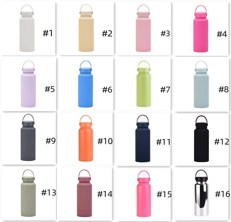 1L 304 Stainless Steel Frosted Sports Water Bottle Portable Outdoor Sports Cup Insulation Travel Vacuum Flask Bottles By express Z11