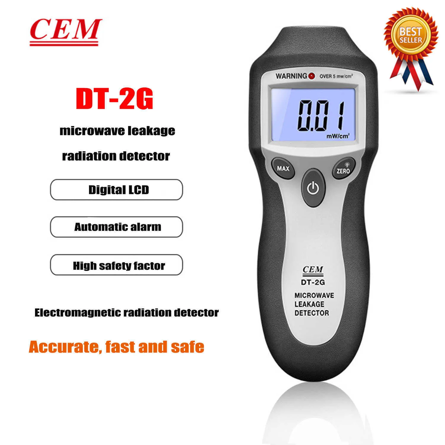 CEM DT-2G 마이크로파 감지기 마이크로파 누출 감지기 마이크로파 방사선 검출기 전자기 방사선 테스트 사운드 경보.