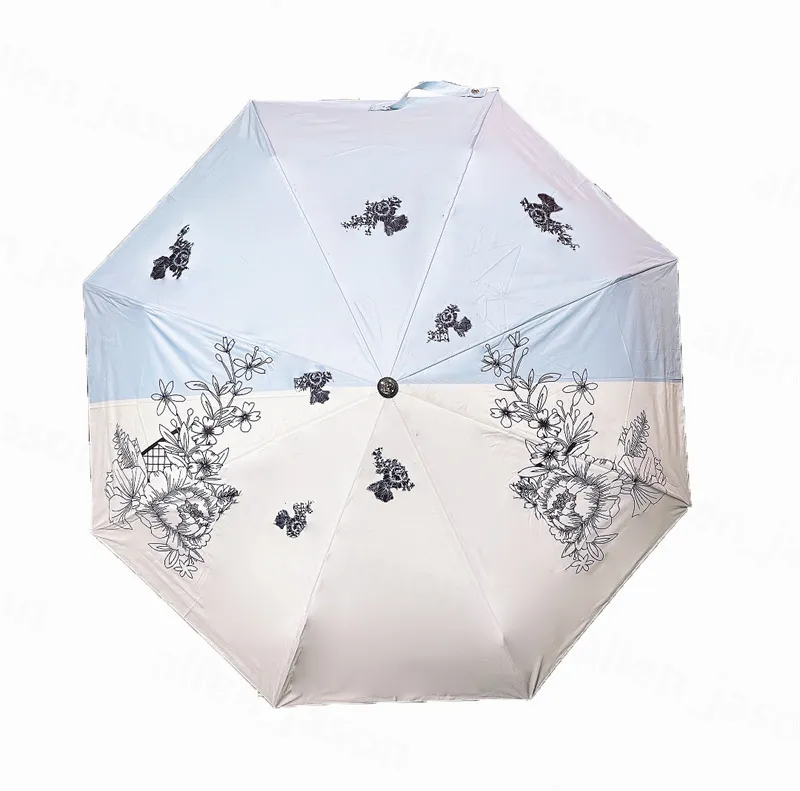 Enkla eleganta paraplyer hipster Automatisk designer lyxig sol paraplyer topp tyg utomhus resor multifunktion vindtäta produkter