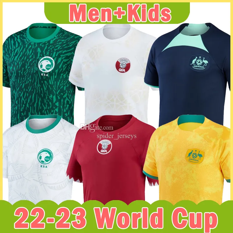 2022 2023 KATAR SOCCER Jerseys National Drużyna Pucharu Świata 22 23 Saudyjska Arabia koszule piłkarskie Zestawy dla dzieci ustawione koszulki australias pająk