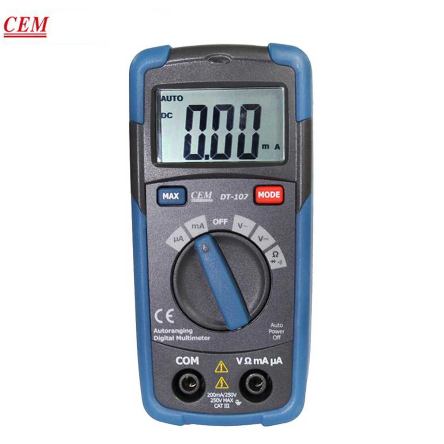 O multímetro digital de bolso CEM DT-107 fornece medição automática multifuncional 3 em 1 em 1 teste E-testers Tipo de proteção de proteção completa do tipo de bolso.