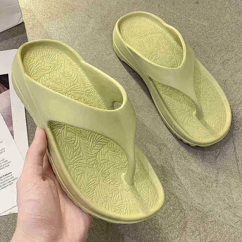 Couple Slippers Beach Shoes Muffins Wedges Sandals Women J220716 Men Summer New Soft Soles Fashion Thick Soles With Outer Wear