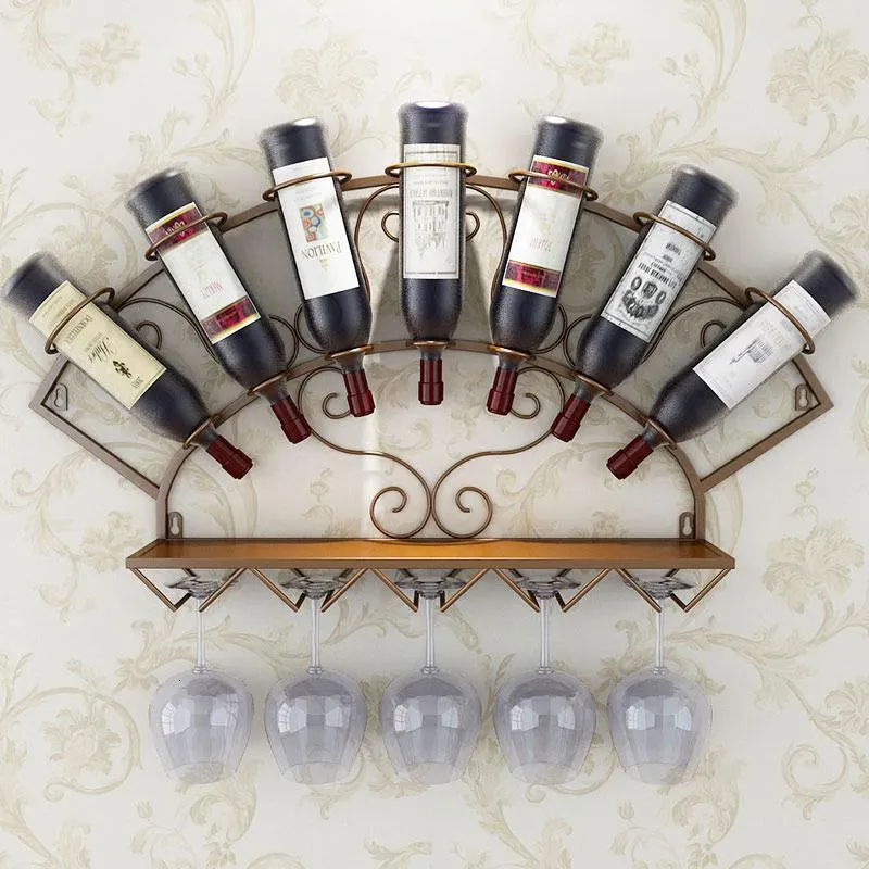 Elegant Wine Rack & Glassware Storage - Modern Metal Bottle Holder ...